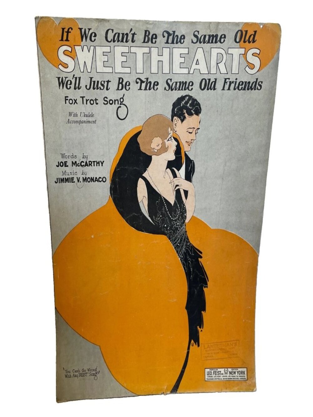 1925 Art Deco Sheet Music If We Can't Be The Same Old Sweethearts McCarthy Monac